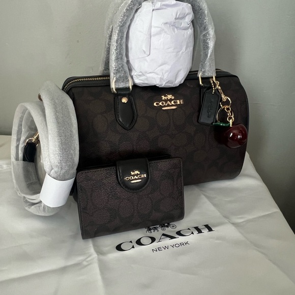 Coach Rowan Satchel In Signature Canvas And Matching Wallet - Picture 6 of 11